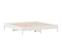 vidaXL Bed Frame without Mattress White 180x200 cm Super King Solid Wood Pine
