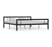 vidaXL Bed Frame Bed Base Bedstead Black and White Metal 180x200 cm Super King