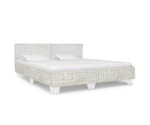 vidaXL Bed Frame Bed Base Bedstead Grey Natural Rattan 180x200 cm Super King