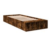 vidaXL Bed Frame Bed Base Bedstead Smoked Oak 90x190 cm Single Engineered Wood