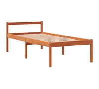 vidaXL Bed Frame Bed Base Bedstead Wax Brown 90x190 cm Single Solid Wood Pine