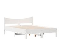 vidaXL Bed Frame Bed Base Bedstead White 135x190 cm Double Solid Wood Pine