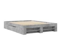 vidaXL Bed Frame Bed Base Concrete Grey 150x200 cm King Size Engineered Wood