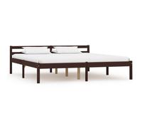 vidaXL Bed Frame Dark Brown Solid Pine Wood 180x200 cm 6FT Super King 02 UK HOT