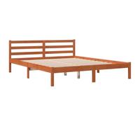 vidaXL Bed Frame, Bed Base for Bedroom Home, Mattress Foundation for Double Bed, Bedstead, Wax Brown 180x200 cm Super King Super King Solid Wood Pine
