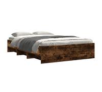 Bed Frame Base Home Bedstead Smoked Oak 140x200 cm Engineered Wood vidaXL