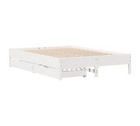 vidaXL Bed Frame Home Bed Base White 120x190 cm Small Double Solid Wood Pine