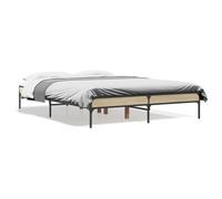 (sonoma oak, 140 x 190 cm/ 30 cm) vidaXL Bed Frame Home Bed Base Mattress Foundation Engineered Wood and Metal