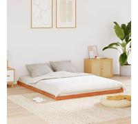 vidaXL Bed Frame, Bed Base for Bedroom, Mattress Foundation for Double Bed, Bedstead, Modern Style, Wax Brown 150x200 cm King Size Solid Wood Pine