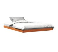 vidaXL Bed Frame, Bed Base for Bedroom, Mattress Foundation for Double Bed, Bedstead, Modern Style, Wax Brown 140x190 cm Solid Wood Pine