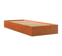 vidaXL Bed Frame without Mattress Wax Brown 75x190 cm Small Single Solid Wood Pine, Brown