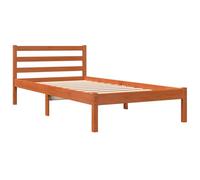 Vidaxl Bed Frame Without Mattress Wax Brown 75X190 Cm Small Single Solid Wood Pine
