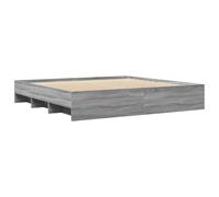 vidaXL Bed Frame without Mattress Grey Sonoma 180x200 cm Super King Engineered Wood, Grey
