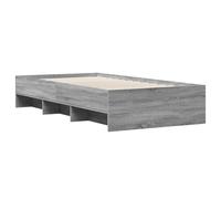 vidaXL Bed Frame Bed Base Grey Sonoma 75x190 cm Small Single Engineered Wood