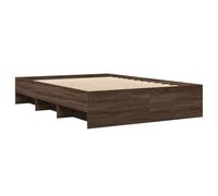 Bed Frame without Mattress Brown Oak 135x190 cm Double Engineered Wood