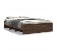 vidaXL Bed Frame Bedstead - Brown Oak Engineered Wood 140x190 cm Without Mattress