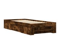 vidaXL Bed Frame Bed Base Home Bedstead Smoked Oak 100x200 cm Engineered Wood