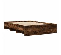 Bed Frame Base Home Bedstead Smoked Oak 140x200 cm Engineered Wood vidaXL