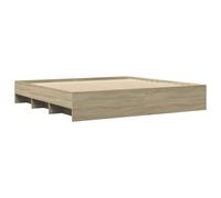 vidaXL Bed Frame Bed Base Home Bedstead Sonoma Oak 200x200 cm Engineered Wood