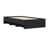 vidaXL Bed Frame Bed Base Mattress Foundation Black 100x200 cm Engineered Wood