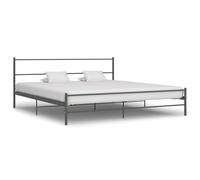 vidaXL Bed Frame Grey Metal 6FT Super King Double Solid Base Bedroom Furniture
