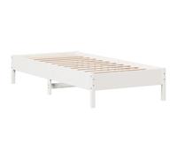 vidaXL Bed Frame Bed Base Mattress Foundation White 100x200 cm Solid Wood Pine