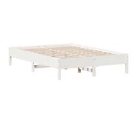 vidaXL Bed Frame Bed Base Mattress Foundation White 160x200 cm Solid Wood Pine