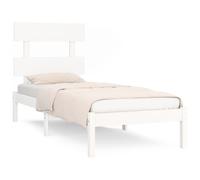 vidaXL Bed Frame Bed Base Platform Bed White Solid Wood 90x190 cm Single