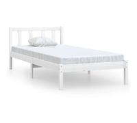 vidaXL Bed Frame Bed Base Platform Bed White Solid Wood Pine 90x190 cm Single