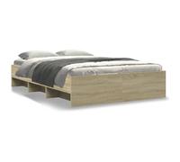 vidaXL Bed Frame without Mattress Sonoma Oak 120x190 cm Small Double Engineered Wood - Brown, Brown