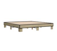 vidaXL Bed Frame Bed Base Sonoma Oak 160x200 cm Engineered Wood and Metal