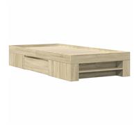 vidaXL Bed Frame Without Mattress Sonoma Oak 75X190 cm Small Single Engineered Wood, Brown