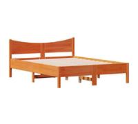 vidaXL Bed Frame Bed Base Wax Brown 120x190 cm Small Double Solid Wood Pine