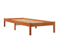 vidaXL Bed Frame Bed Base Wax Brown 75x190 cm Small Single Solid Wood Pine