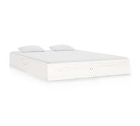 vidaXL Bed Frame Bed Base Wooden Bed White Solid Wood 120x190 cm Small Double