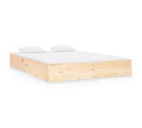 vidaXL Bed Frame Bed Base Wooden Platform Bed Solid Wood 135x190 cm Double