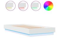 vidaXL Bed Frame Bedroom Bed Base Bedstead with LED Lights White 100x200 cm