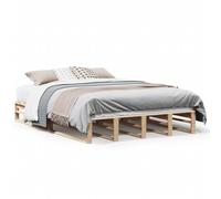 vidaXL Bed Frame, Bed Base for Bedroom Guest Room, Mattress Foundation for Double Bed, Bedstead, Modern Style, 120x190 cm Small Double Solid Wood Pine