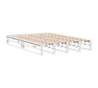 vidaXL Bed Frame Bedstead Bed Base White 135x190 cm Double Solid Wood Pine