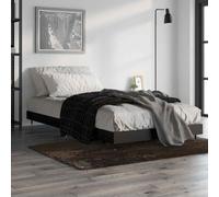 vidaXL Bed Frame Black 90x200 cm Engineered Wood 01 UK HOT