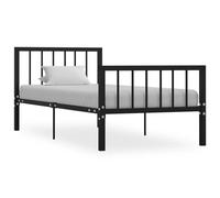 vidaXL Bed Frame Black Metal 100X200 cm, Black