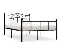 vidaXL Bed Frame Black Metal 120x200cm Elegant Solid Base Bedroom Furniture