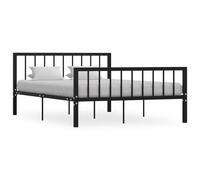 vidaXL Bed Frame Black Metal 140x200 cm 08 UK HOT
