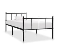 vidaXL Bed Frame Black Metal 90x200cm Bedroom Furniture Classic Accessory