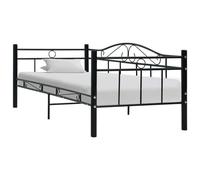 vidaXL Bed Frame Black Metal 90x200cm Single Solid Base Bedroom Furniture