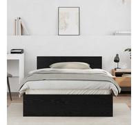 vidaXL Bed Frame Black Oak 193 x 125 x 70 cm Engineered Wood