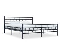 vidaXL Bed Frame Black Steel 140x200 cm UK HOT