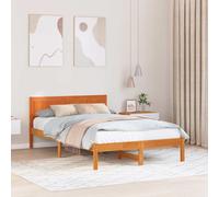 vidaXL Bed Frame Brown 120 x 190 cm Solid Pine wood, Brown