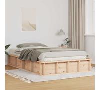 vidaXL Bed Frame Brown 140 x 200 cm Solid Pine Wood