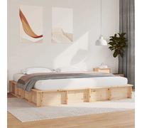 vidaXL Bed Frame Brown 180 x 200 cm Solid Pine Wood